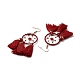 Boucles d'oreilles pendantes en filet tissé à pampilles avec perles de résine EJEW-E267-04RC-2