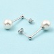 Boucles d'oreilles pendantes rondes en perles de coquillage EJEW-Z024-12A-P-2
