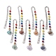 7 segnalibro con pendente a forma di bottiglia dei desideri in vetro con perline di chakra e cuore AJEW-JK00313-1