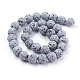 Vacuum Plating Electroplated Natural Lava Rock Bead Strands G-E432-12mm-06-2