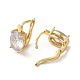 Серьги-кольца из золотой латуни с микропаве из циркония EJEW-C073-05C-G-2