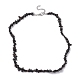Natural Obsidian Chip Beaded Necklace NJEW-JN04615-12-2