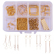 SUNNYCLUE 1 Box DIY 10 Pairs Geometric Hollow Squares Earrings Making Starter Kit Classic Drop Dangle Long Tassel Chain with Earring Hooks jewellry Making Supplies Craft for Beginners DIY-SC0002-26-1