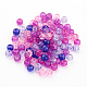 Perles de verre craquelé peintes DGLA-X0006-4mm-02-2