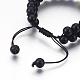 Natural Black Agate Braided Bead Bracelets BJEW-G607-06-3