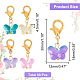 Пандахолл элита 60шт красочные бабочки стеклянный кулон украшения HJEW-PH0001-65-2