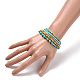 Set di braccialetti elasticizzati con perline di vetro e turchese sintetico (tinto) in 5 stile 5 BJEW-JB07670-03-3