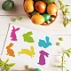 FINGERINSPIRE 4 pcs Easter Bunny Painting Stencil 8.3x11.7inch Reusable Cute Rabbit Pawprint Pattern Drawing Template Jumping Rabbit Decoration Stencil for Painting on Wood Wall Paper Furniture DIY-WH0394-0204-4