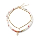 Комплекты ожерелий с подвесками в виде крестов и смешанных букв NJEW-JN03505-2