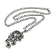 304 Halskette mit Emaille-Anhänger aus Edelstahl für Damen und Herren NJEW-G123-09P-3