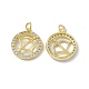 Real 18K Gold Plated Brass Micro Pave Clear Cubic Zirconia Pendants KK-E068-VB409-9-1