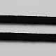 スエード調コード  フェイクレース  砂金付き  ブラック  3x1mm  約100ヤード/ロール（300フィート/ロール） LW-S014-8-2