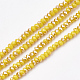 Electroplate Opaque Solid Color Crystal Glass Beads Strands EGLA-S171-03A-03-1