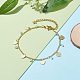 Brass Clear Cubic Zirconia Curb Charm Bracelets BJEW-JB06499-4