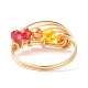 Glass Braided Vortex Finger Ring RJEW-TA00046-01-6