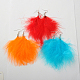 Fashion Feather Earrings EJEW-D008-213-1