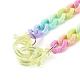 Personalized Rainbow Acrylic Curb Chain Necklaces NJEW-JN03514-4
