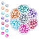 Superfindings 175pcs 7 colores opacos horneado pintado craquelado perlas de vidrio EGLA-FH0001-15-1