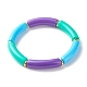 Candy Color Chunky Tube Beads Stretch Bracelet BJEW-JB07298-03-1