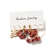 3 Pairs 3 Style Natural Red Jasper Chips Beaded Cluster Dangle Stud & Leverback Earrings EJEW-JE04895-01-4
