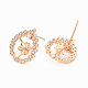 Brass Micro Pave Clear Cubic Zirconia Earring Findings KK-T062-214G-NF-2