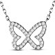 TINYSAND Rhodium Plated 925 Sterling Silver Cubic Zirconia Wings of Butterfly Necklace TS-N393-S-1