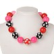 Chunky Round Bubblegum Acrylic Beads Necklaces NJEW-JN00708-04-2