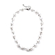 Collares de cuentas de perlas de imitación de plástico blanco y conjuntos de collares de cadena de clip de hierro NJEW-JN03059-7