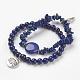 Lapis Lazuli Beads Wrap Bracelets and Earrings Jewelry Sets SJEW-JS00905-03-2