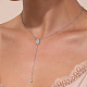 Rhodium Plated 925 Sterling Silver Lariat Necklace PK2144-2-4