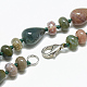 Natural Indian Agate Beaded Necklaces NJEW-S389-11-2