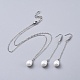 Orecchini di perle pendenti conchiglia e set di gioielli con ciondolo SJEW-JS01038-1