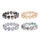 Bracelet extensible en perles de verre ovales pour femme BJEW-JB08274-1