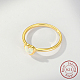 ハニーデュー合成オパール ハート指輪  925純銀製のリング  ゴールドカラー  内径：17mm FM4105-5-4
