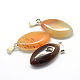 Horse Eye Dyed Natural Agate Pendants G-Q363-12-2