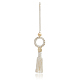 Bague avec des décorations de pendentif en coton macramé avec des perles de bois AUTO-PW0001-09A-1