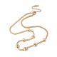 Ionenplattierung (ip) 304 halbrunde Perlenanhänger-Halskette aus Edelstahl mit Fischgrätketten für Damen NJEW-G090-02G-1