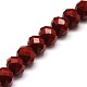 Opaque Solid Color Crystal Glass Rondelle Beads Strands EGLA-F047A-10-2