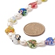 Collana da donna con perle naturali e millefiori e perline in ottone NJEW-JN04177-02-5
