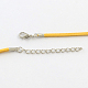 Fabricación de collar de cordón de gamuza sintética de 2 mm con cadenas de hierro y cierres  de pinza de langosta NCOR-R029-M-3
