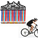 Creatcabin porta medaglie da ciclismo appendiabiti in metallo nero porta medaglie in ferro telaio per medaglie sportive con 20 gancio sospeso su 60 medaglie mensola a muro per regalo per ciclisti 15.7 x 6 ODIS-WH0028-086-7