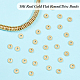 Benecreat 150 pièces 6mm perles rondes plates en laiton 18k plaqué or perles entretoises pour boucles d'oreilles bracelets fabrication de colliers KK-BC0002-78-4