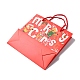 Bolsas de regalo de papel con estampado de santa claus de navidad con asa de cordón de nylon CARB-K003-01C-02-3