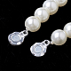 Vetro imitazione perla collane di perline NJEW-R253-01-3