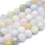 Fili di perle di natura morganite, tondo, 8mm, Foro: 1 mm, circa 48pcs/filo, 15.75 pollice (40 cm)