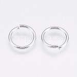 Aluminium Open Jump Rings, Silver Color Plated, 10x1.5mm, Inner Diameter: 7mmr, about 7690pcs/1000g
