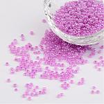 Glass Seed Beads, Ceylon Round, Round, Violet, 2mm, Hole: 1mm, 3100pcs/50g