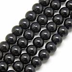 Chapelets de perles en verre, ronde, noir, environ 12 mm de diamètre, Trou: 1mm, 29 pcs / chapelet, 14 pouce