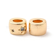 Brass Micro Pave Cubic Zirconia Beads KK-Q773-02G-03