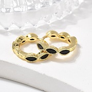 Серьги-кольца из латуни с микро-паве из фианита EJEW-K083-34G-A